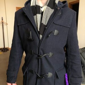 Navy Wool Toggle Coat